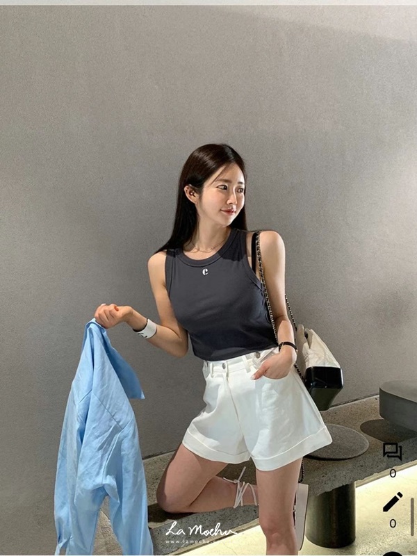 斜紋打褶短褲